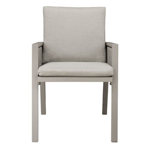Dellonda Fusion Garden/Patio Dining Chairs with Armrests 4pc - Light Grey