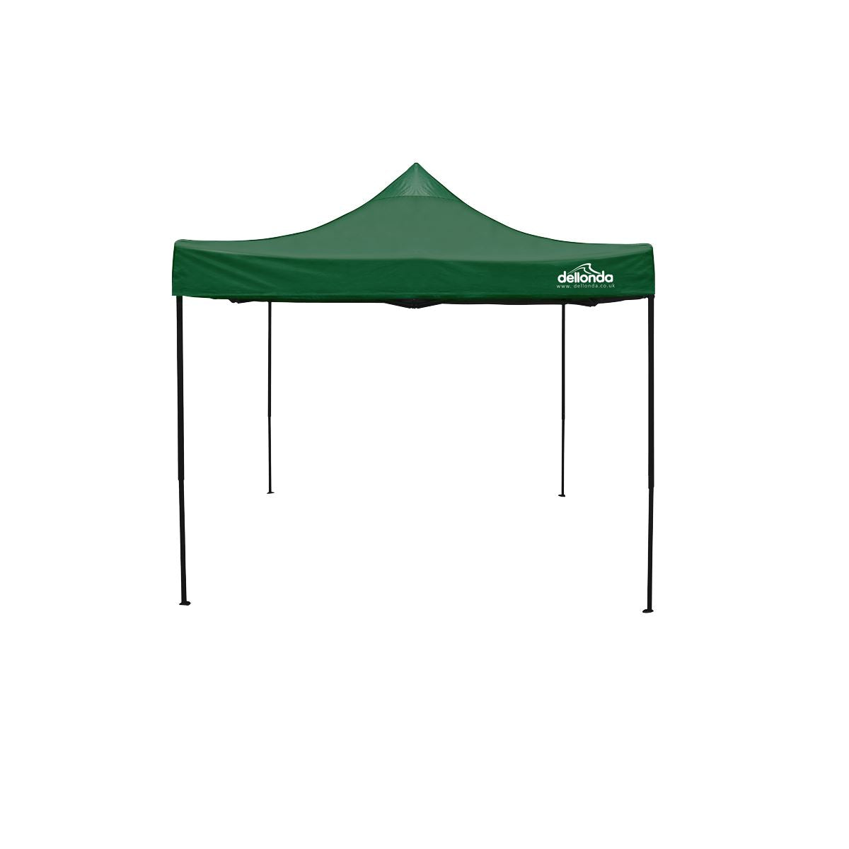 Dellonda Dark Green Premium 3 x 3m Pop-Up Gazebo, PVC Coated, Water Resistant Fabric, Supplied with Carry Bag & Accesories