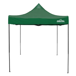 Dellonda Dark Green Premium 2x2m Pop-Up Gazebo, Heavy Duty, PVC Coated, Water Resistant Fabric, Supplied with Carry Bag & Accesories