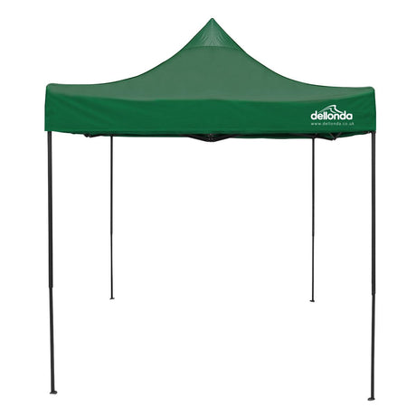 Dellonda Dark Green Premium 2x2m Pop-Up Gazebo, Heavy Duty, PVC Coated, Water Resistant Fabric, Supplied with Carry Bag & Accesories