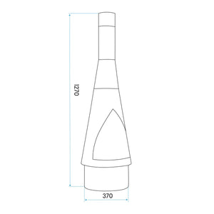 Dellonda Outdoor Chiminea, Fireplace, Fire Pit, Heater, Durable, Black Steel