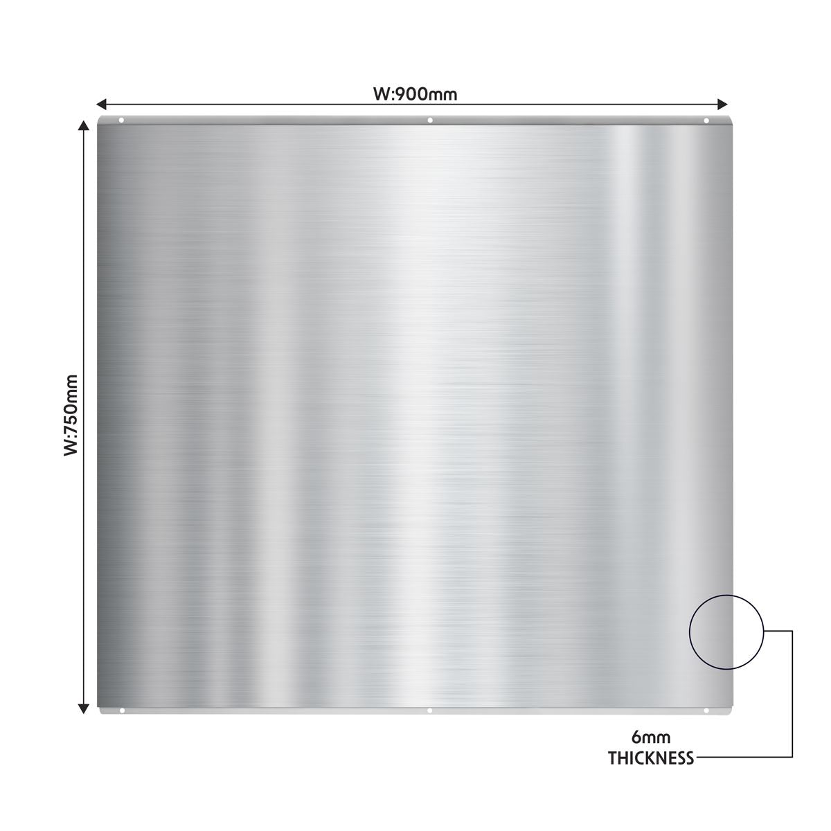 Baridi Splashback for Cooker Hoods 90 x 75cm - Stainless Steel