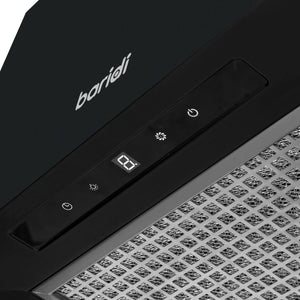 Baridi Square Island Cooker Hood 40cm - Black