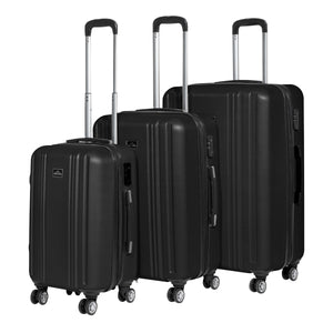 Dellonda Lightweight ABS Luggage Set with TSA Lock - Black