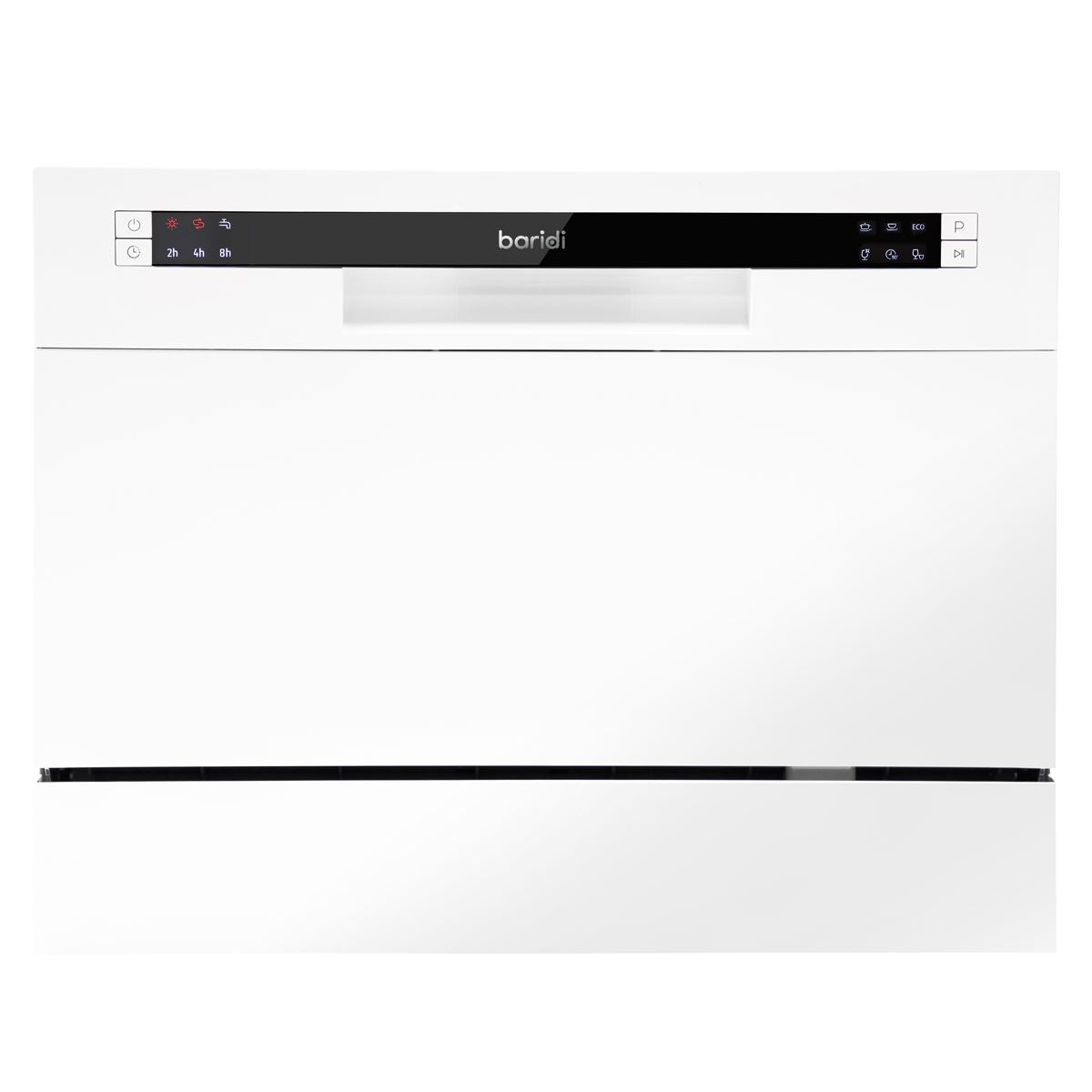 Baridi Tabletop Dishwasher 6 Place Settings 6.5L Capacity - White