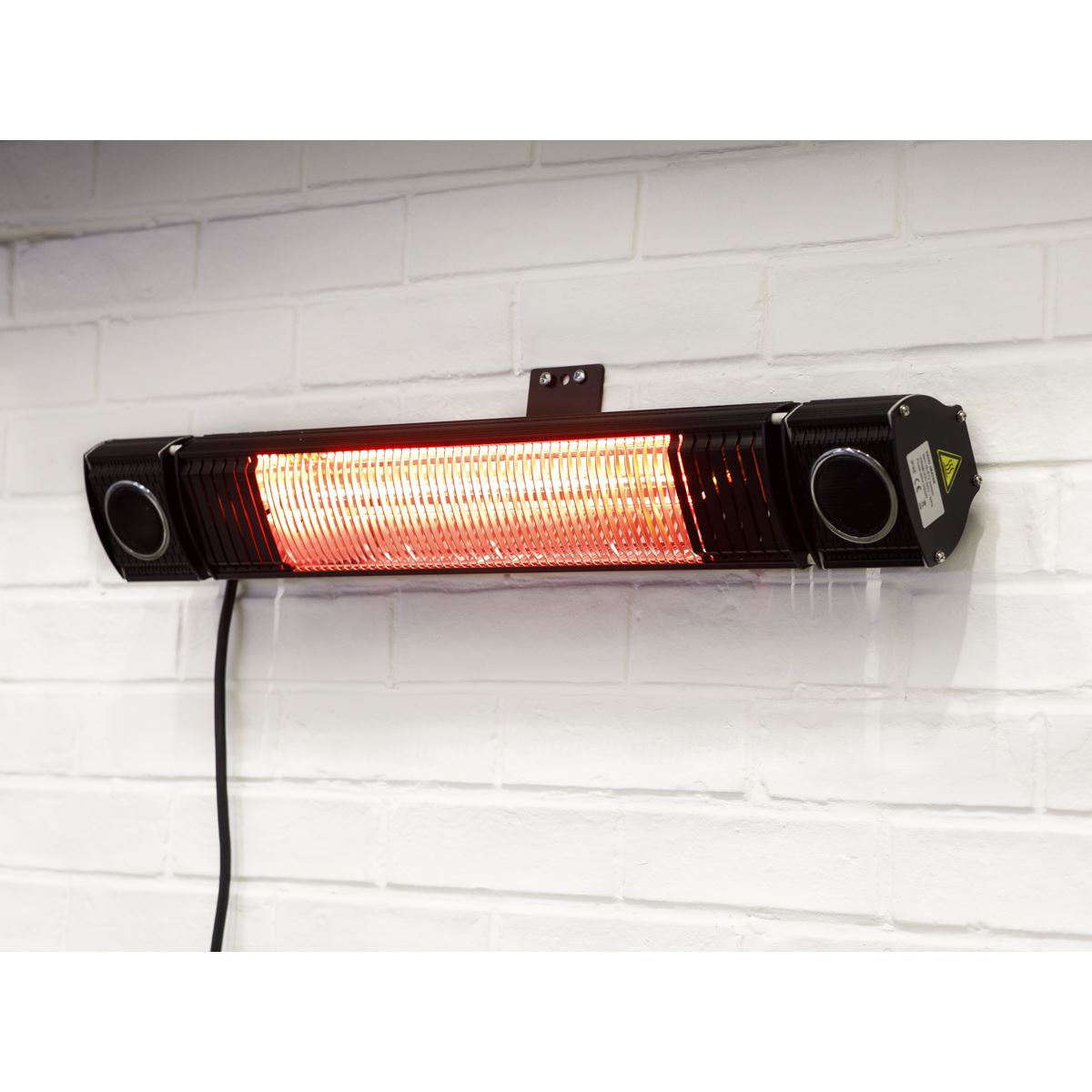 Dellonda Infrared Outdoor 2000W Patio Heater with Speakers, Black