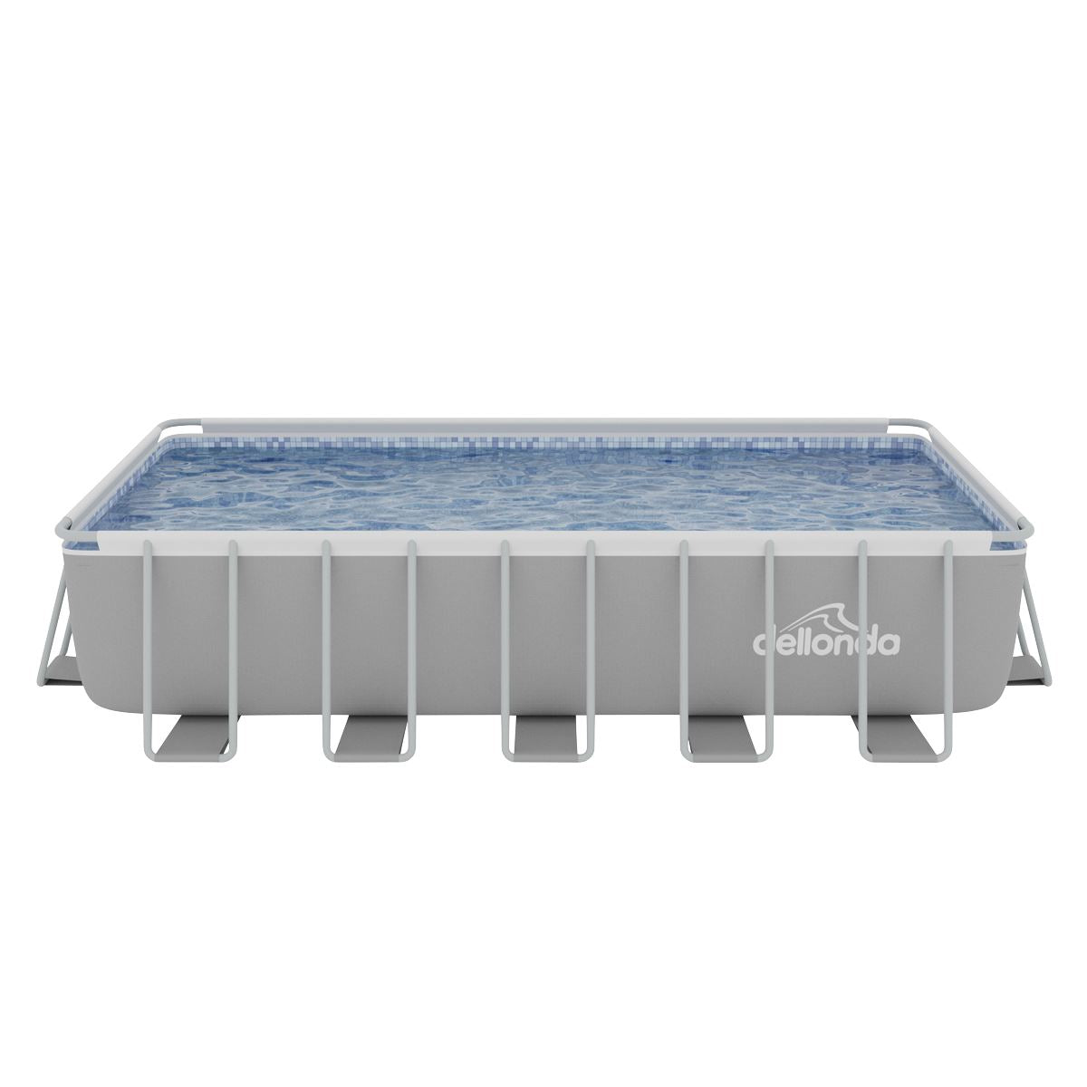 Dellonda Deluxe Steel Frame Rectangular Swimming Pool with Step Ladder & Filter Pump 21ft