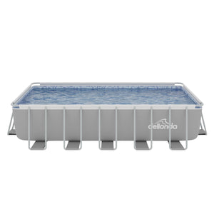 Dellonda Deluxe Steel Frame Rectangular Swimming Pool with Step Ladder & Filter Pump 21ft