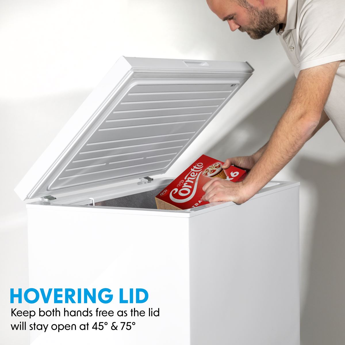 Baridi Freestanding Chest Freezer 142L Capacity - White