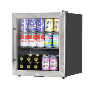 Baridi Mini Tabletop Beer & Drinks Fridge 50L Capacity - Stainless Steel