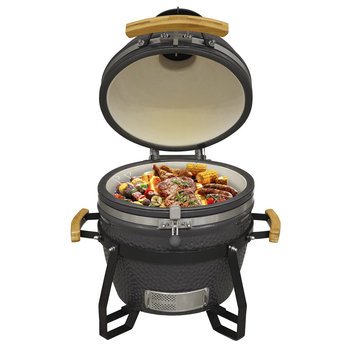 Dellonda Deluxe 16"(40cm) Ceramic Kamado Style BBQ