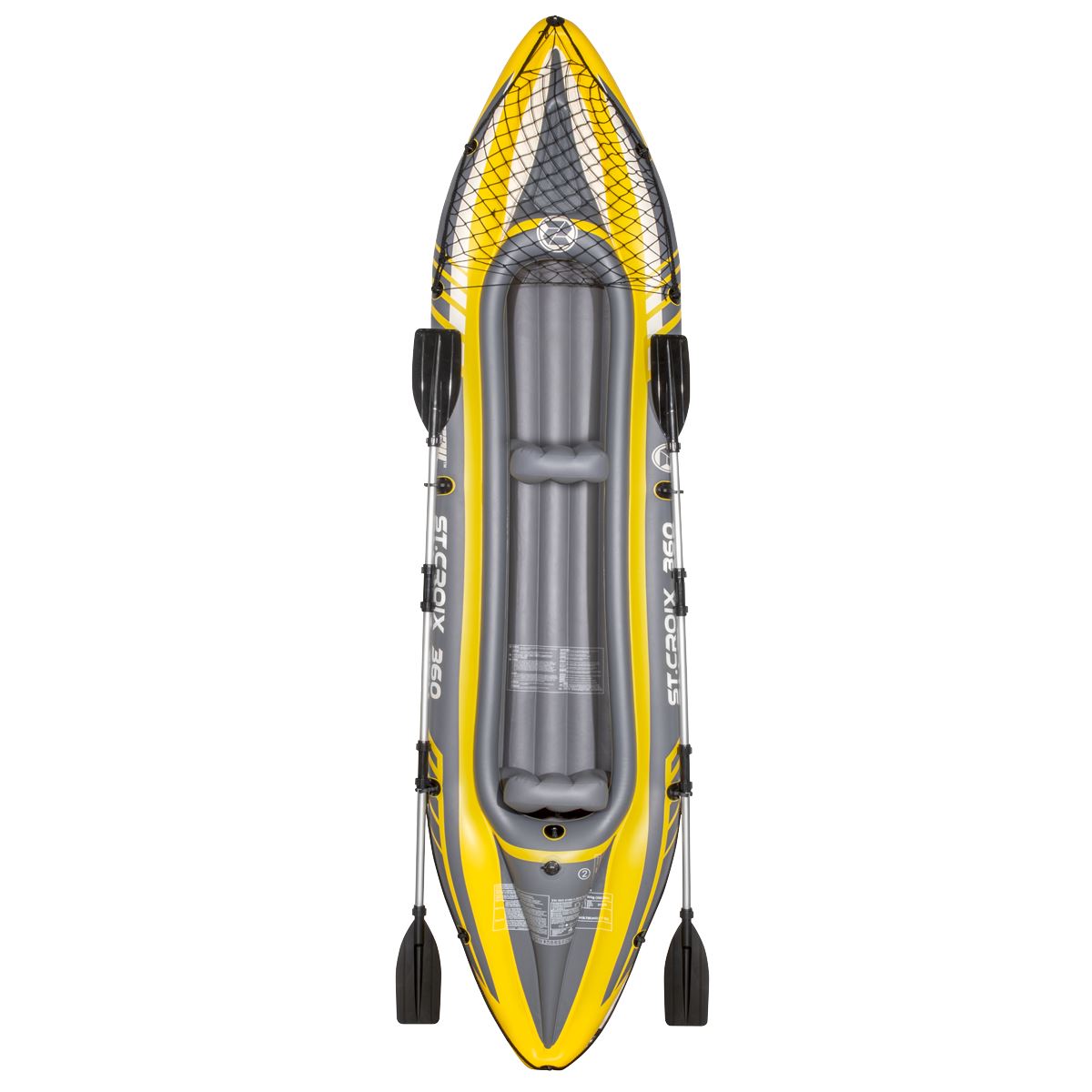 Dellonda Inflatable 2-Person Kayak/Canoe Set with Pump, Carry Bag & 2 Oars - Blue/Yellow/White