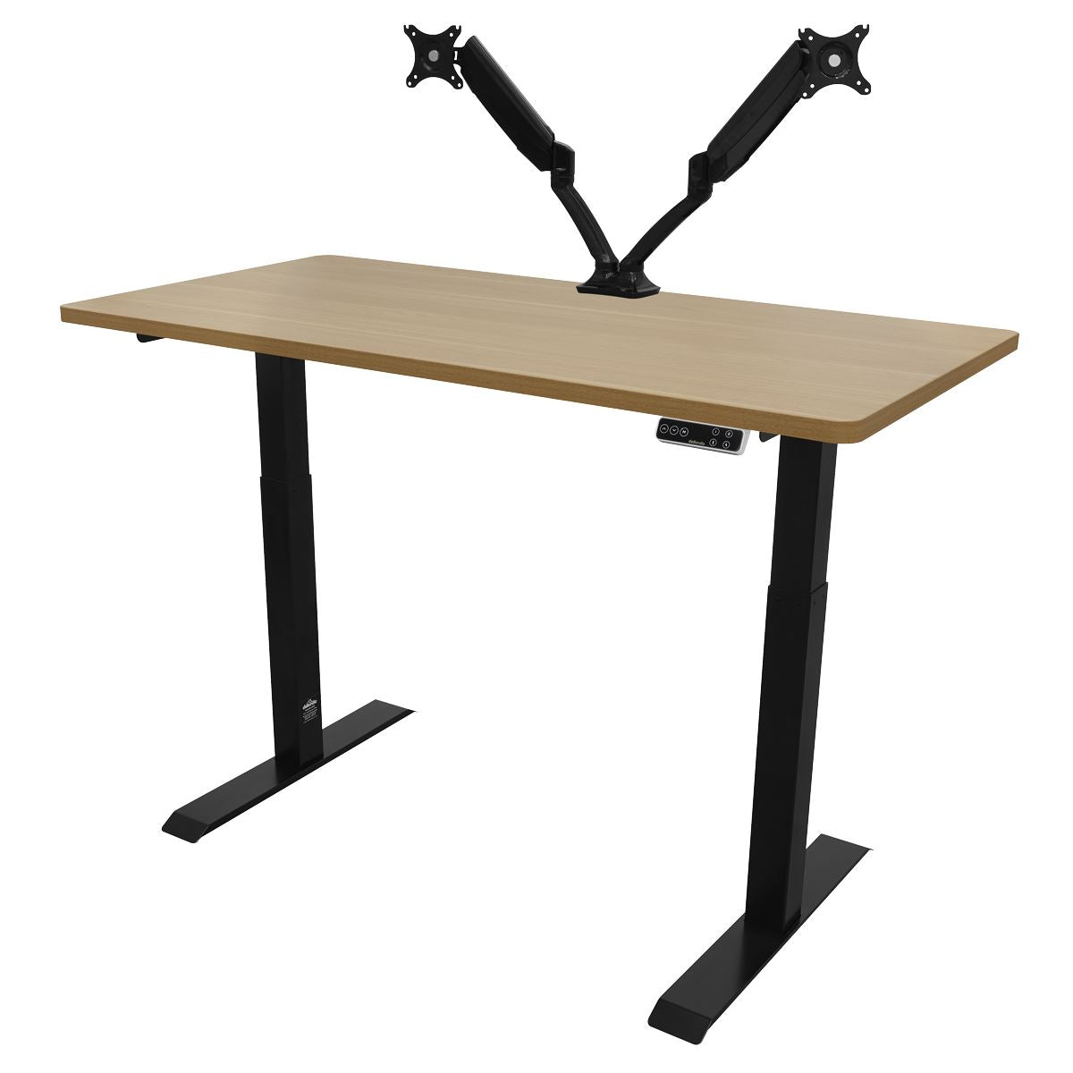 Dellonda Oak Electric Height Adjustable Standing Desk, 1400 x 700mm Dual Motor 100kg