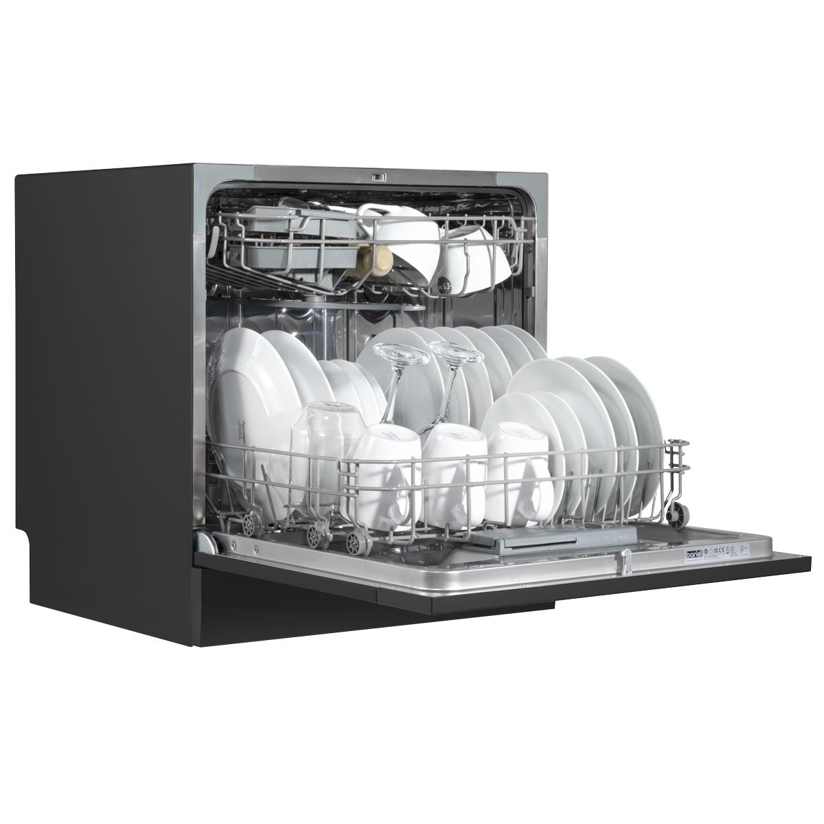 Baridi Tabletop Dishwasher 8 Place Settings 8L Capacity - Black