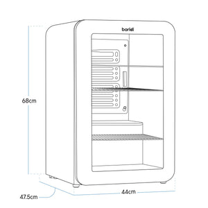 Baridi Retro Style Drinks/Beer & Wine Fridge 70L Capacity