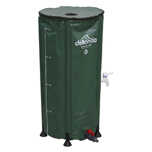 Dellonda Collapsible PVC Garden Water Butt with Zipped Lid & Drain Tap 100L