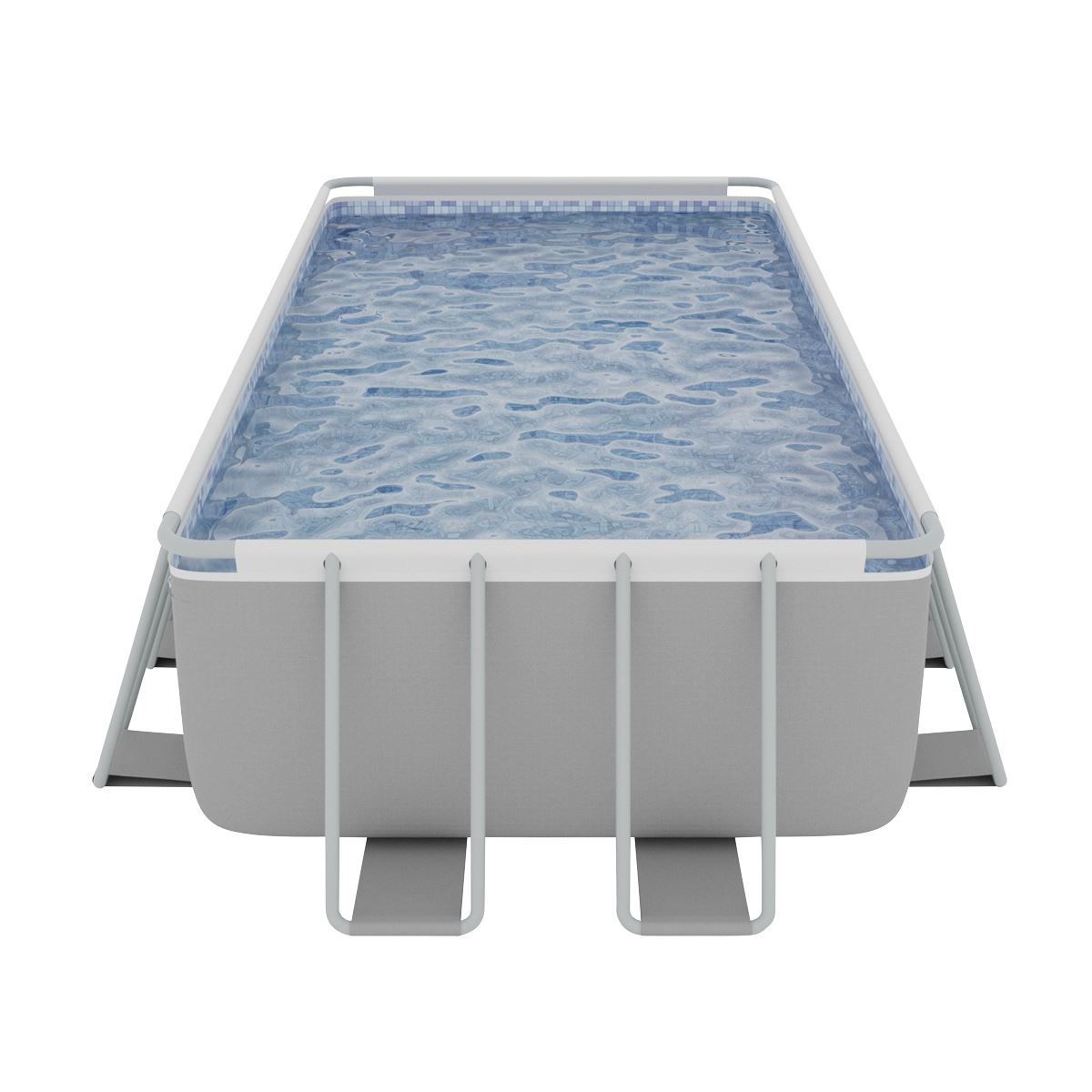 Dellonda Deluxe Steel Frame Rectangular Swimming Pool with Step Ladder & Filter Pump 21ft