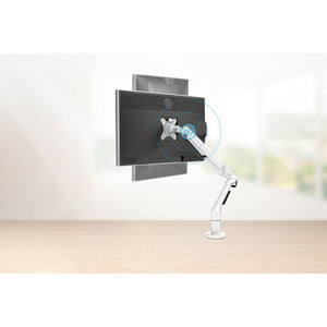 Dellonda Adjustable Single Monitor Arm with 360° Rotation - White