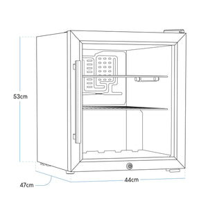 Baridi Mini Tabletop Beer & Drinks Fridge 50L Capacity - Stainless Steel