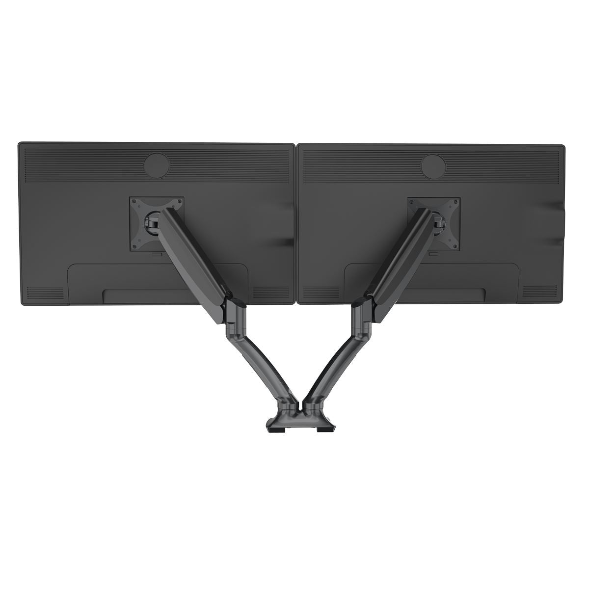 Dellonda Adjustable Double Monitor Arm with 360° Rotation - Black