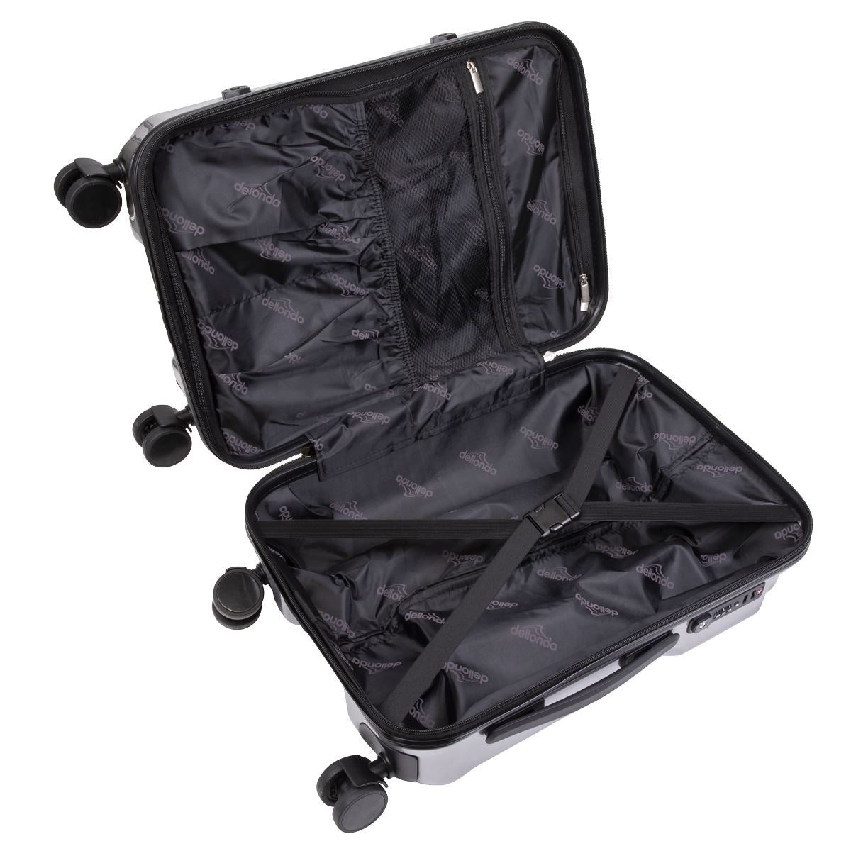 Dellonda Lightweight ABS Luggage Set 3pc - Silver