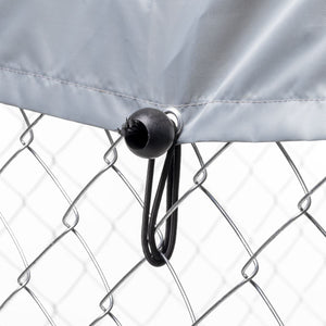 Dellonda Galvanised Steel Dog Kennel with Roof Cover & Chain Link Fencing