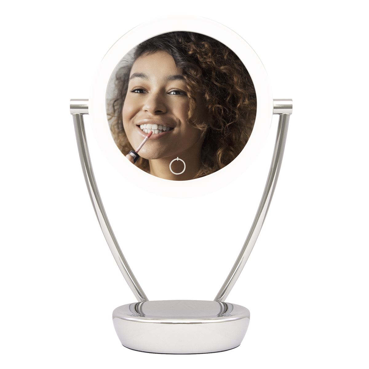 Dellonda Freestanding Double-Sided LED Vanity Mirror 7.5"