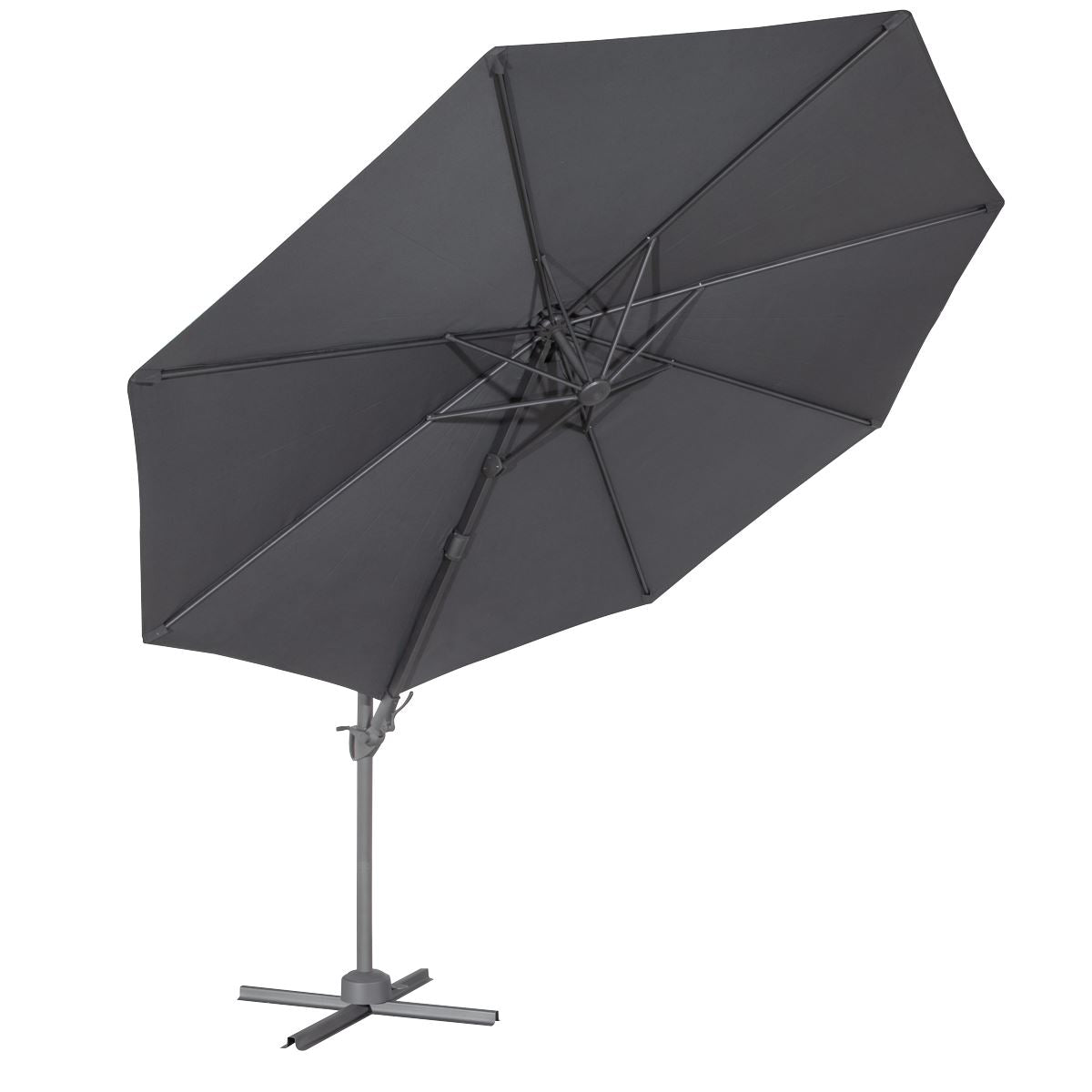 Dellonda Cantilever Parasol with 360° Rotation, Tilt & Cover 3m - Grey