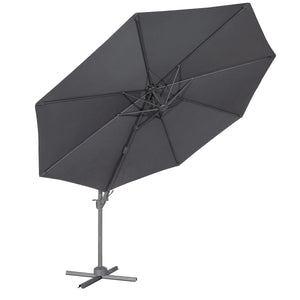 Dellonda Cantilever Parasol with 360° Rotation, Tilt & Cover 3m - Grey