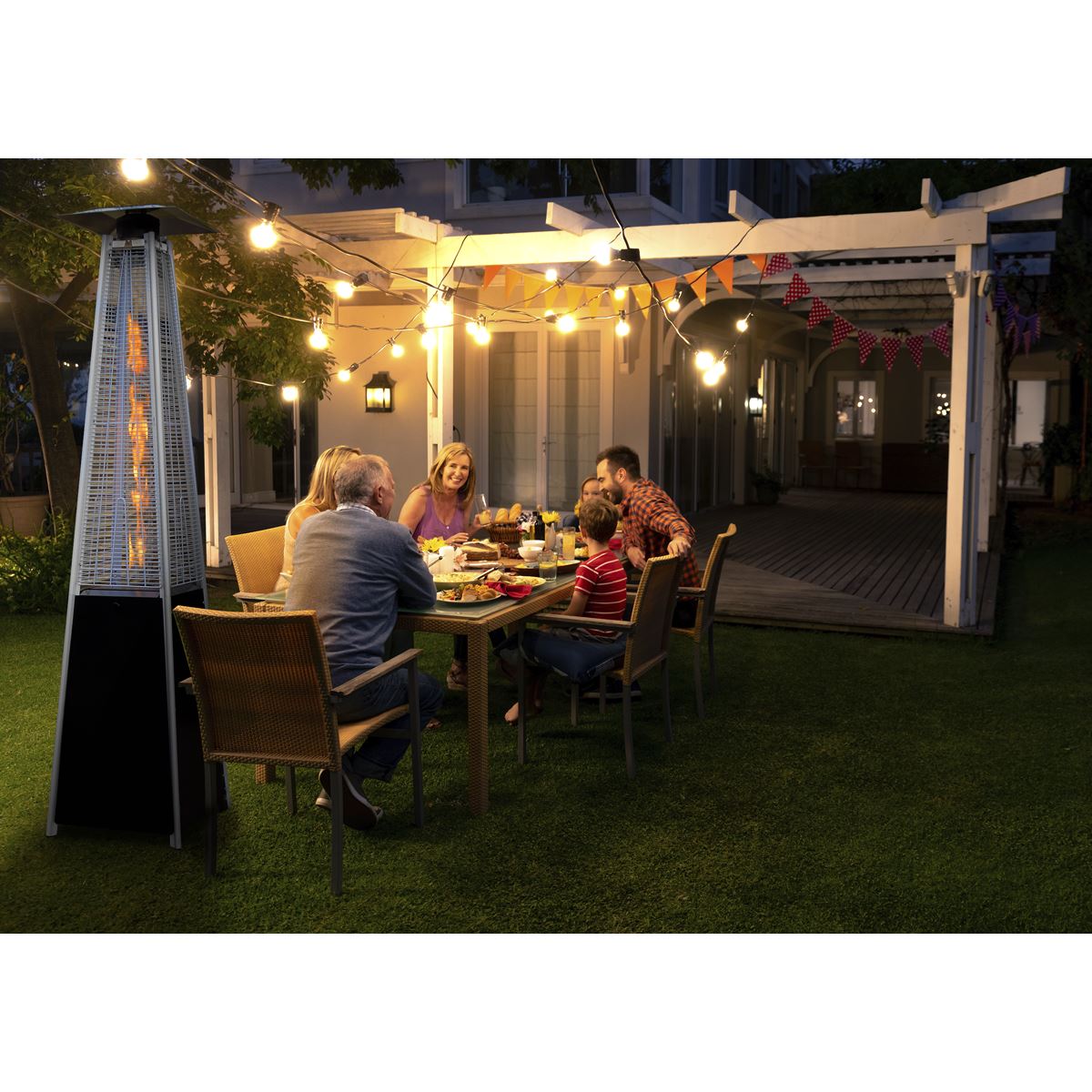 Dellonda Pyramid Gas Outdoor Garden Patio Heater 13kW Commercial & Home Use