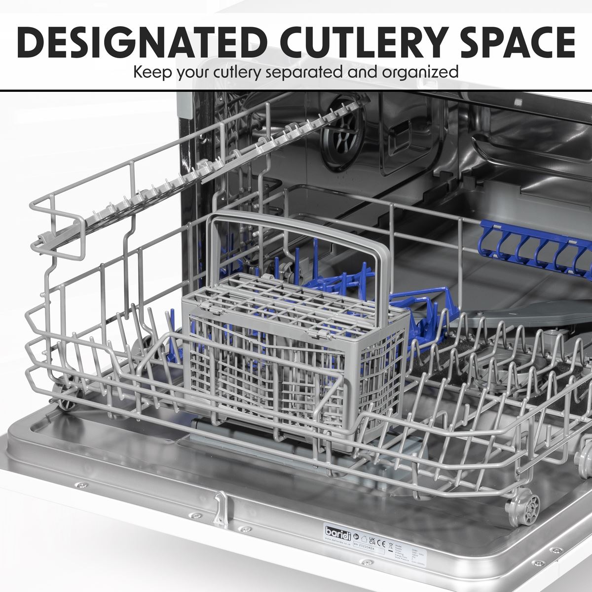 Baridi Tabletop Dishwasher 6 Place Settings 6.5L Capacity - White