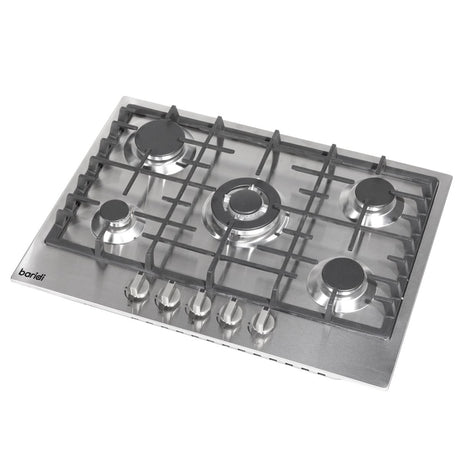 Baridi Gas Hob with 5 Cooking Zones 70cm - Stainless Steel
