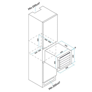 Baridi 36 Bottle Wine Fridge & Cooler 60cm