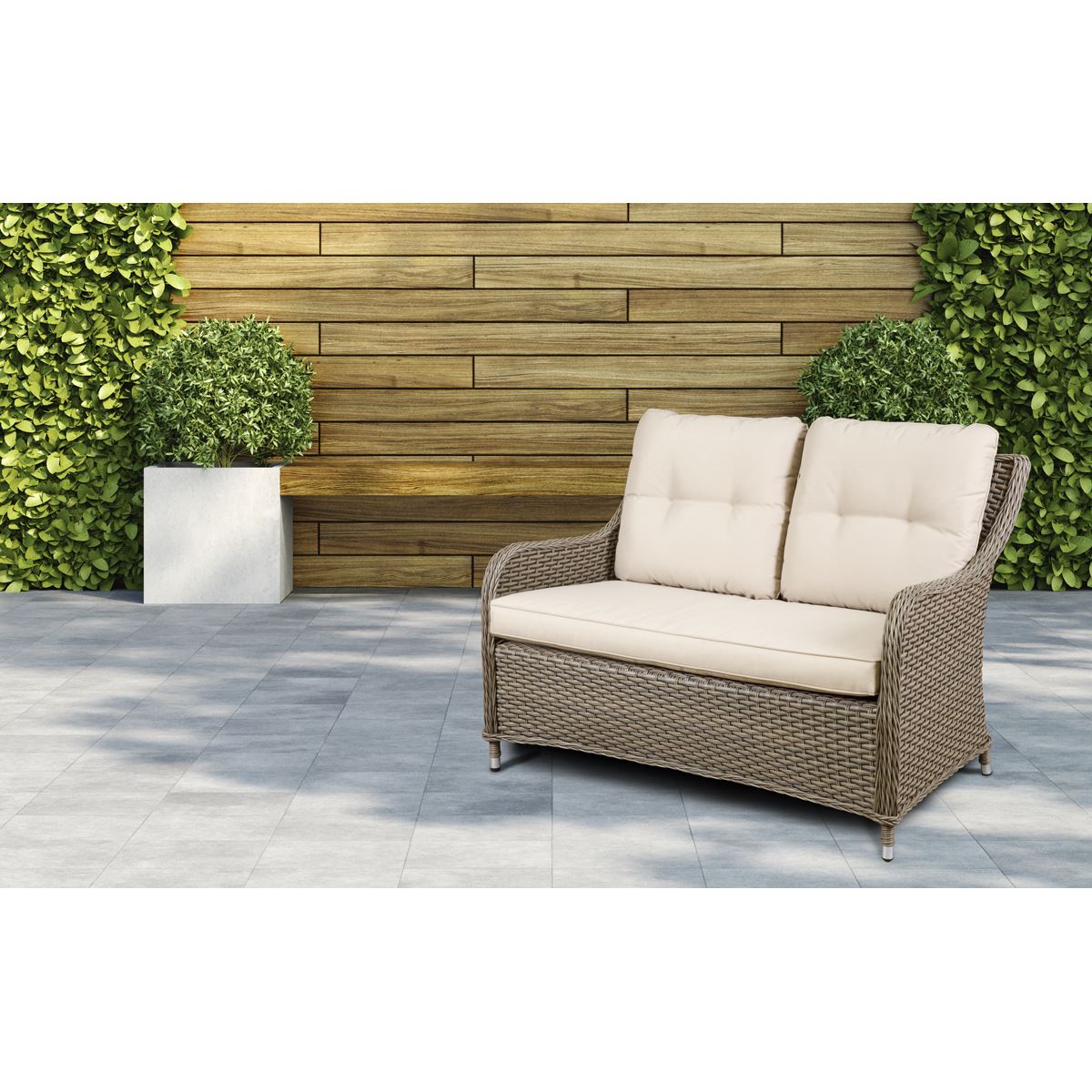 Dellonda Chester Rattan Wicker Outdoor 2-Seater Sofa