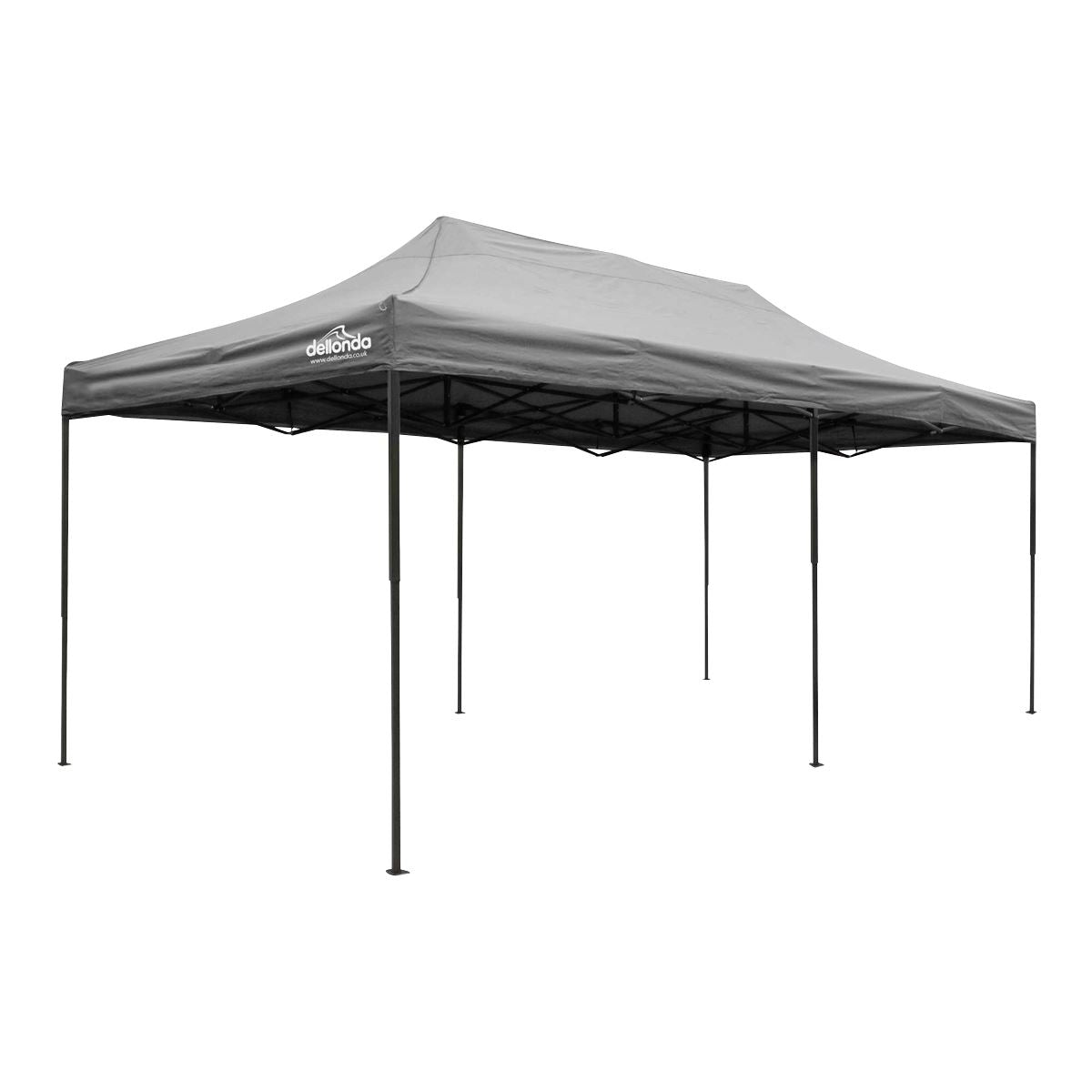Dellonda Grey Premium 3x6m Pop-Up Gazebo, Heavy Duty, PVC Coated, Water Resistant Fabric, Supplied with Carry Bag  & Accesories