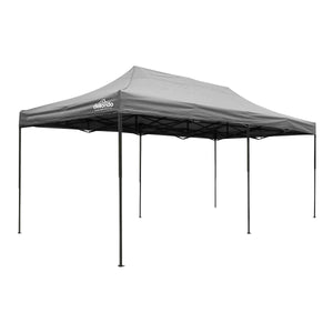 Dellonda Grey Premium 3x6m Pop-Up Gazebo, Heavy Duty, PVC Coated, Water Resistant Fabric, Supplied with Carry Bag  & Accesories