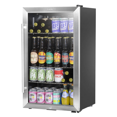 Baridi Wine, Beer & Drinks Fridge 85L Capacity - Stainless Steel