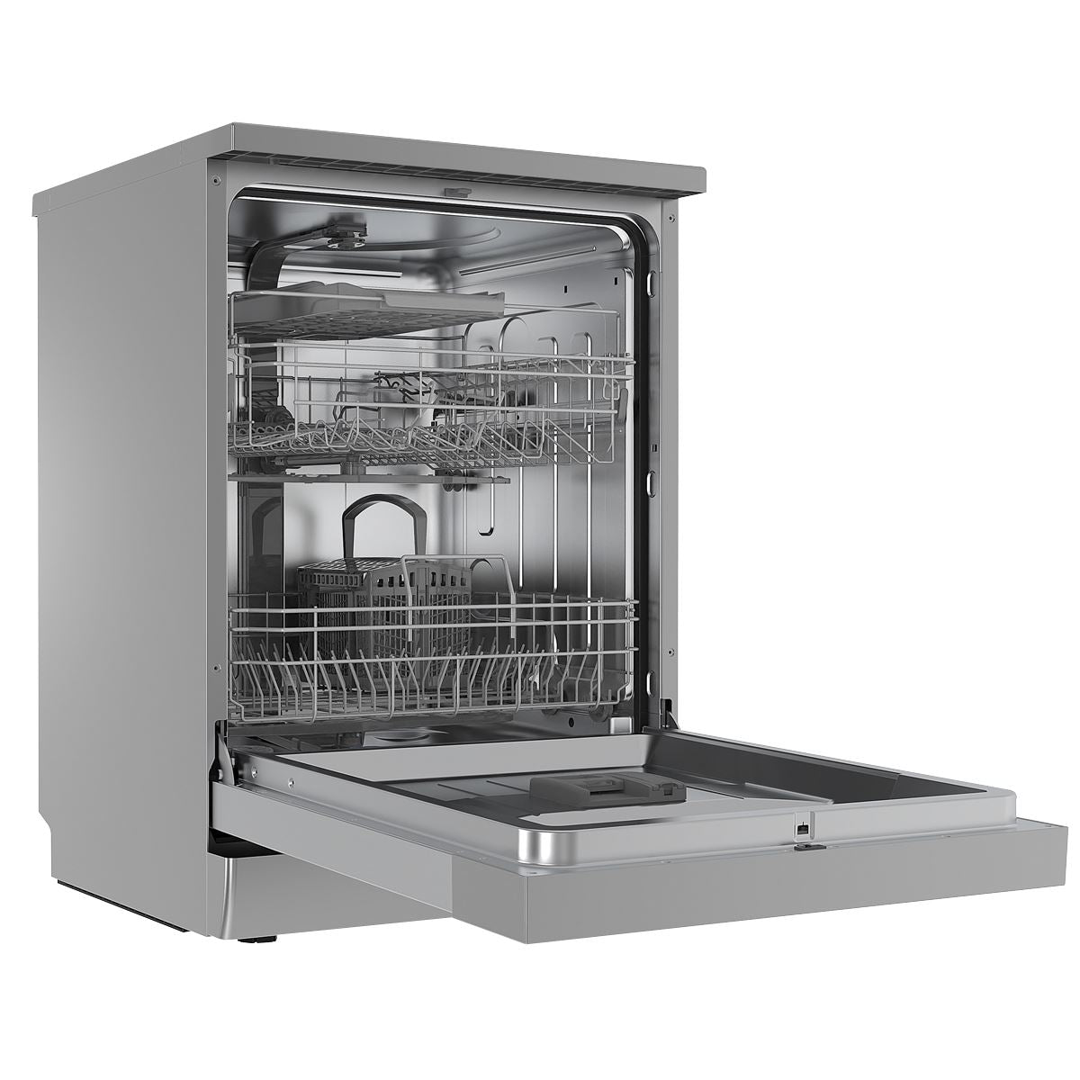 Baridi Regular Sized Freestanding Dishwasher 60cm Wide 14 Place Settings - Silver