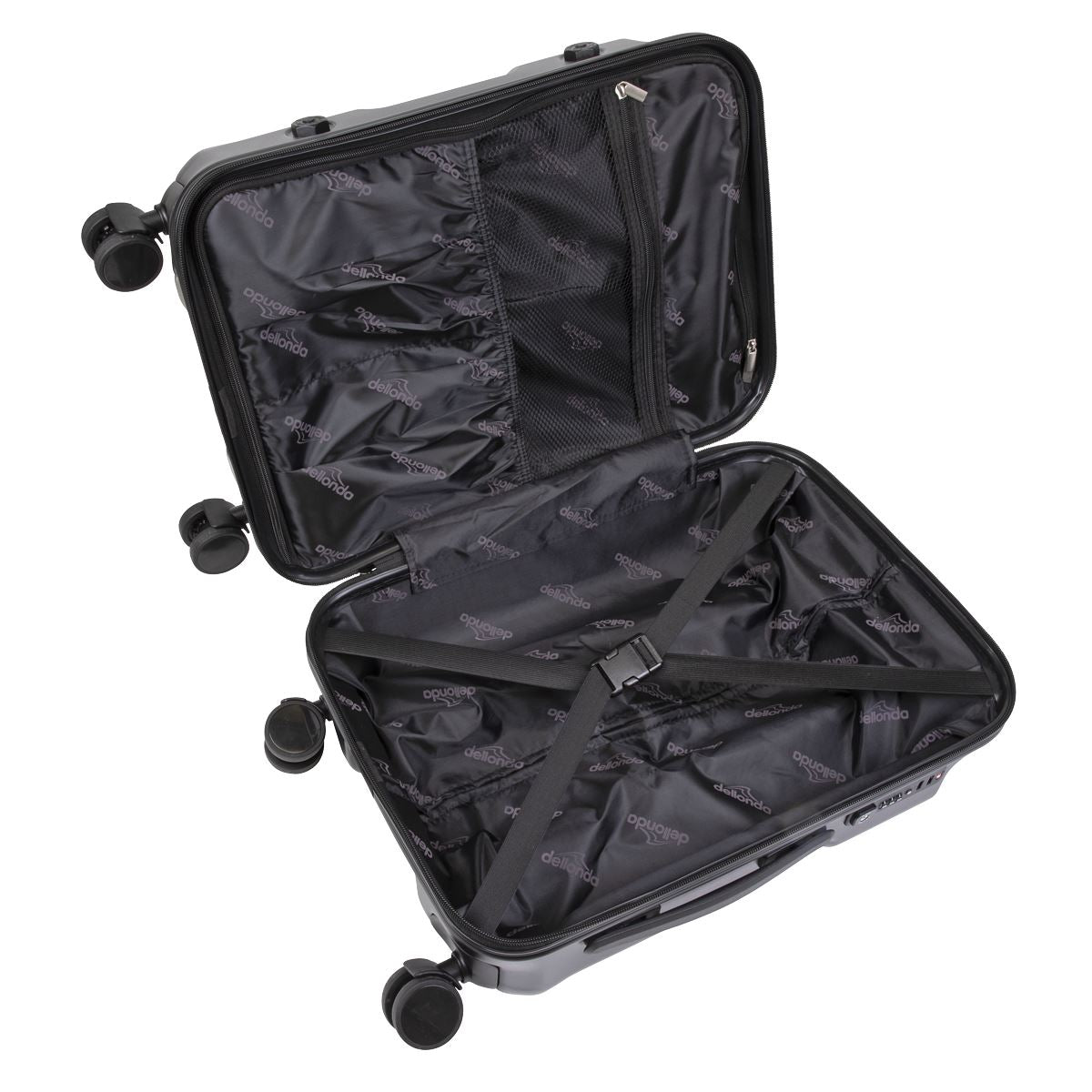 Dellonda Lightweight ABS Luggage Set 3pc - Black