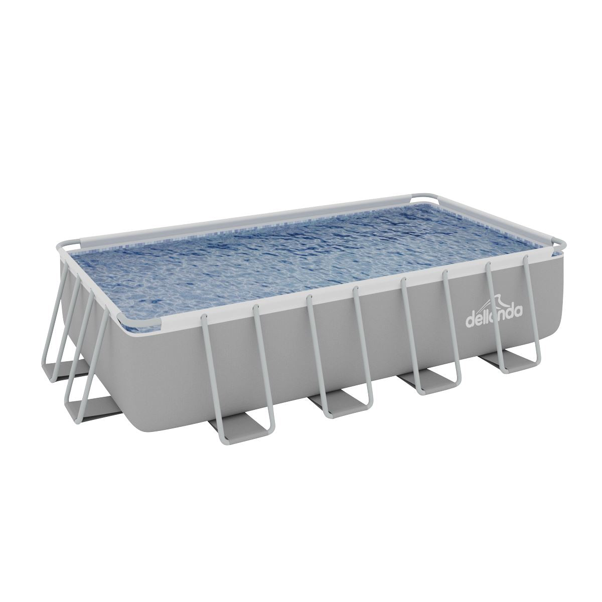 Dellonda Deluxe Steel Frame Swimming Pool with Filter Pump 18ft