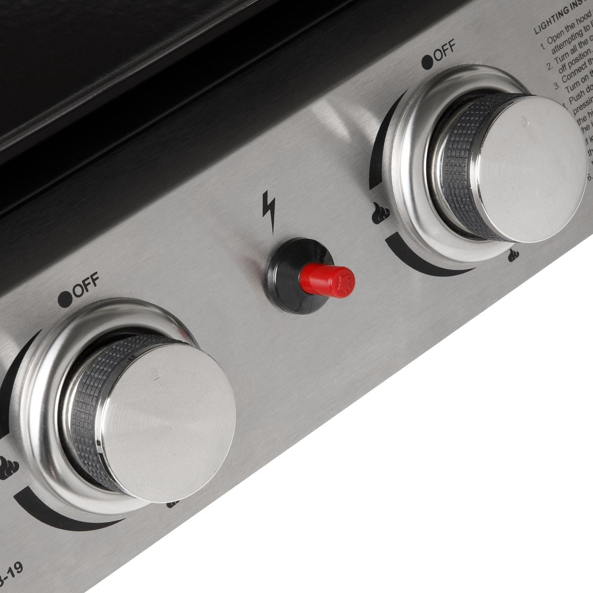 Dellonda 2 Burner Portable Gas Plancha