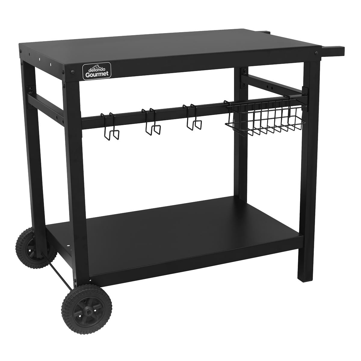 Dellonda Plancha Trolley with Utensil Holder - Black