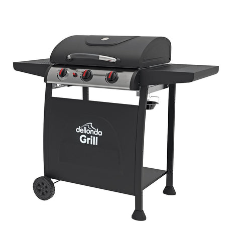 Dellonda 3 Burner Gas BBQ Grill with Piezo Ignition & Thermometer