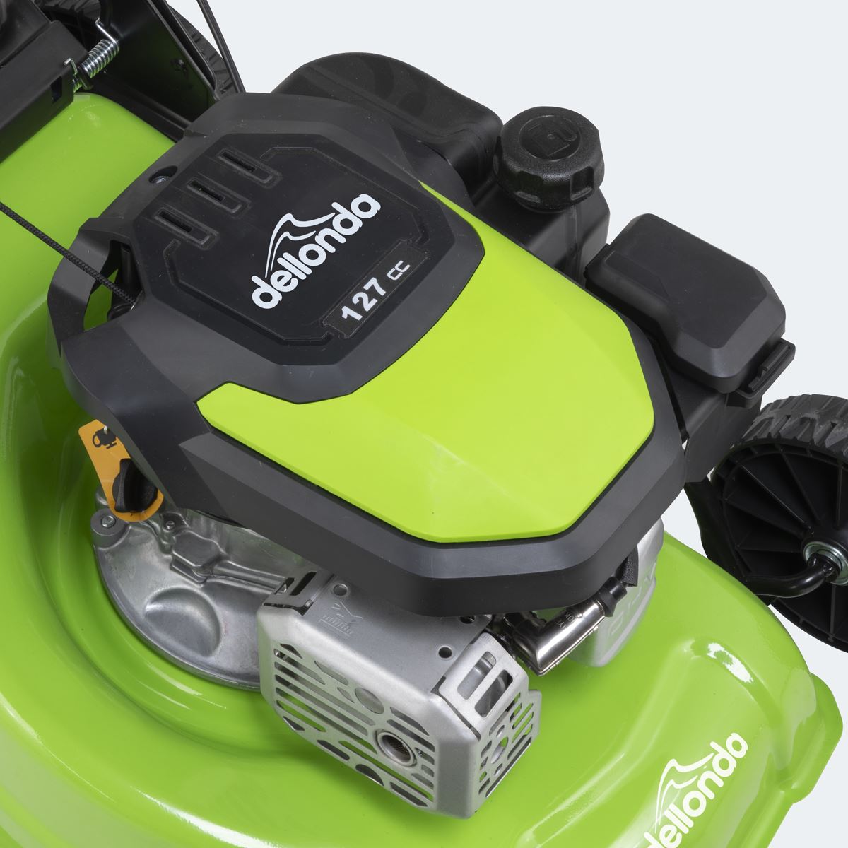Dellonda Hand-Propelled Petrol Lawnmower Grass Cutter, 127cc 16"/41cm 4-Stroke