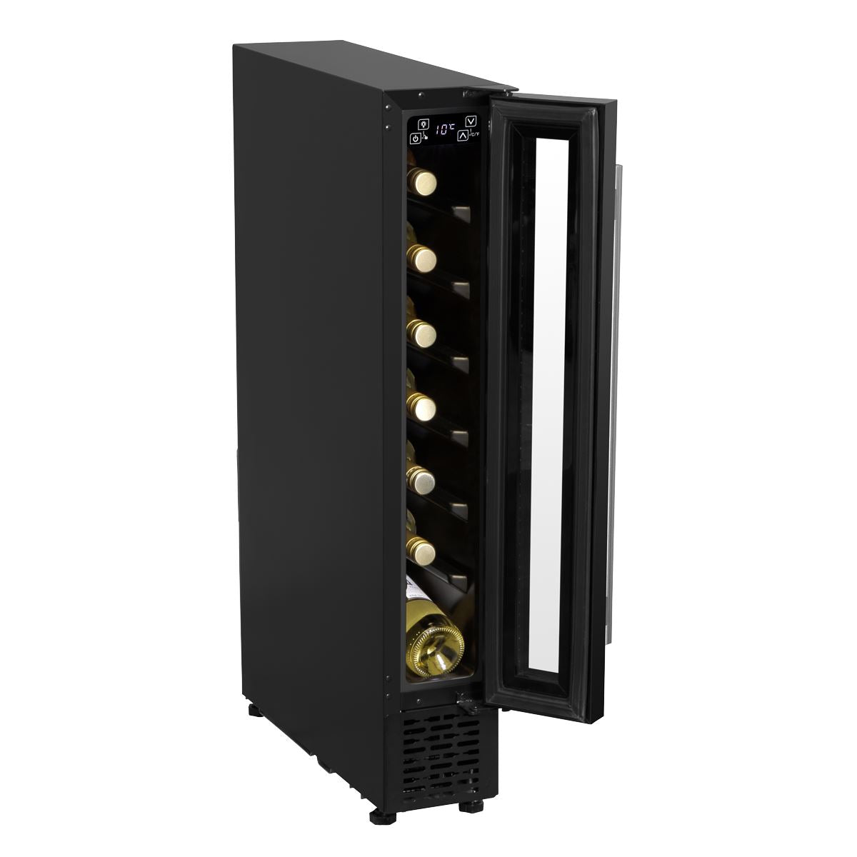 Baridi Extra-Slim 7 Bottle Wine Fridge & Cooler 15cm - Black