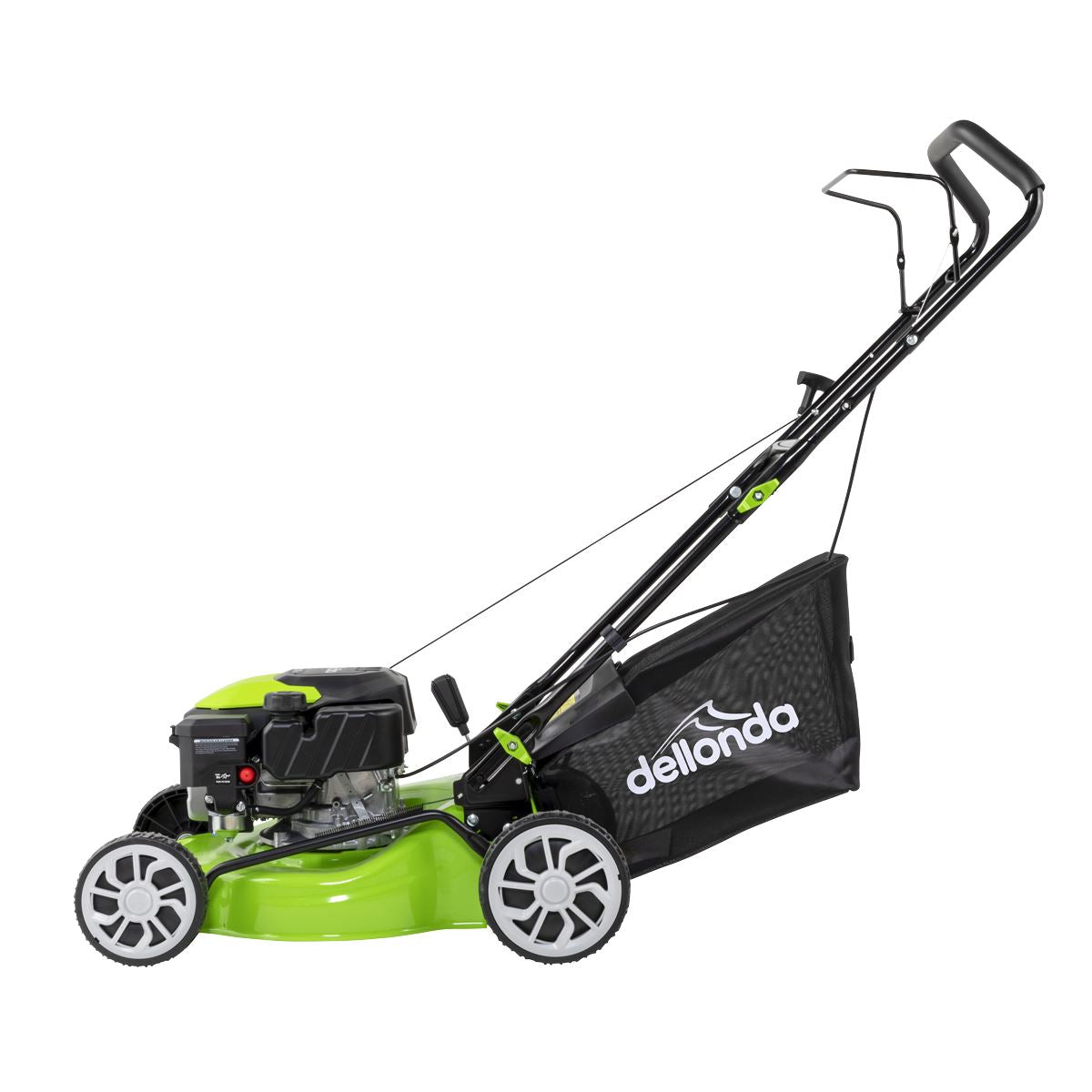 Dellonda Hand-Propelled Petrol Lawnmower Grass Cutter, 127cc 16"/41cm 4-Stroke