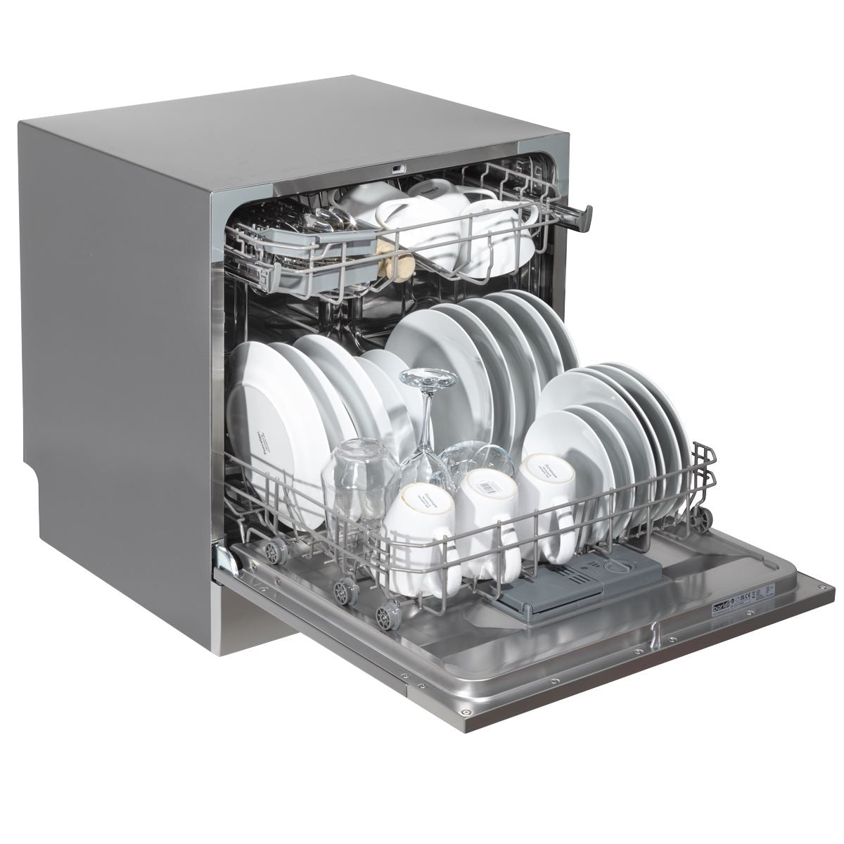 Baridi Tabletop Dishwasher 8 Place Settings 8L Capacity - Silver