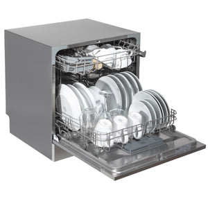 Baridi Tabletop Dishwasher 8 Place Settings 8L Capacity - Silver