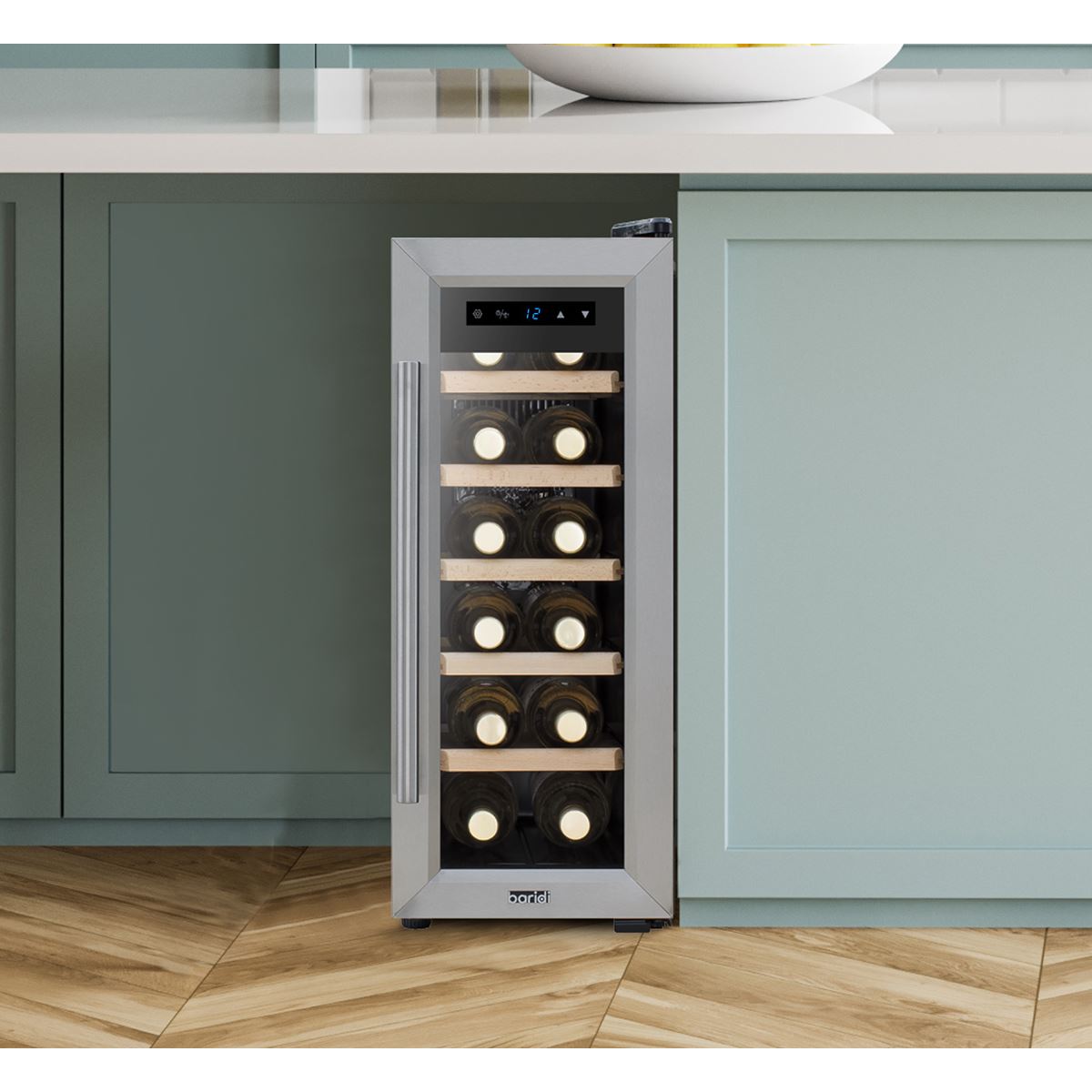 Baridi 12 Bottle Wine Fridge & Cooler - Stainless Steel