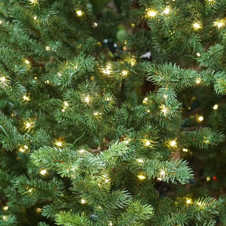Dellonda Pre-Lit Hinged Christmas Tree with 350 Warm White LED Lights 7ft(210cm)